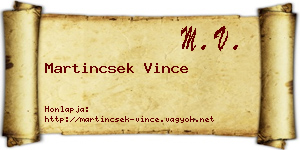Martincsek Vince névjegykártya